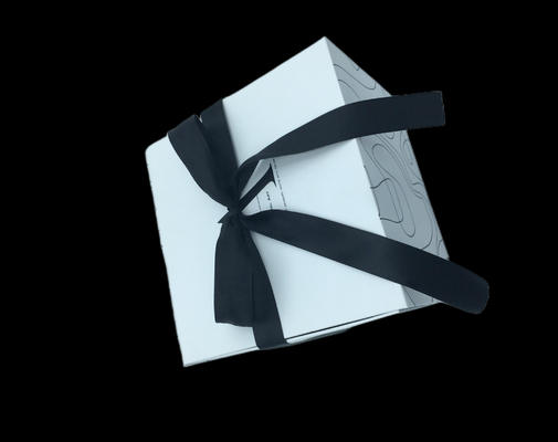 Threaded Ribbon Double Opening Half Fold Graffiti Christmas Gift Box Egg Packaging