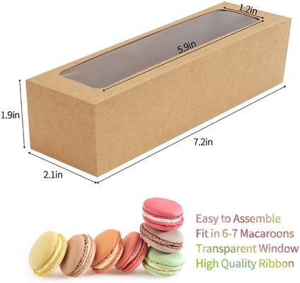 25 Pack Macaron Selection Box With Clear Window Ribbon 6 Macaron