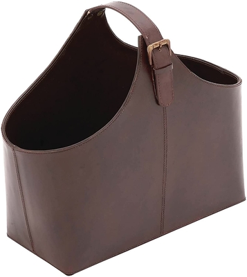 Leather Hand Basket Gift Storage Box For Wine / Sundries / Holiday Gift