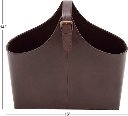 Leather Hand Basket Gift Storage Box For Wine / Sundries / Holiday Gift