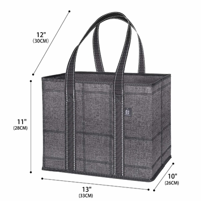 Foldable Tote Shopping Bag Hard Bottom Reusable Grocery Bag