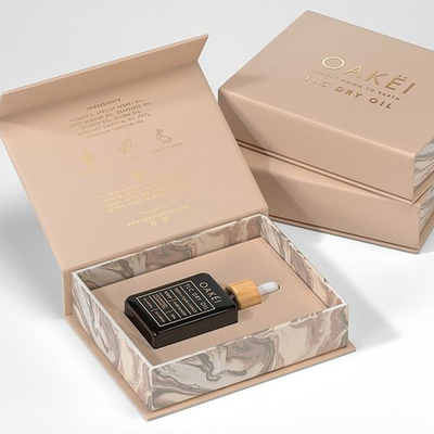 Print custom logo luxury pink paper recycled perfume skincare cosmetic products gift packaging essential oil box