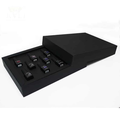 Luxury Nail Polish Packaging Box Set Matt Black Handmade Custom Logo Magnet Closure Box