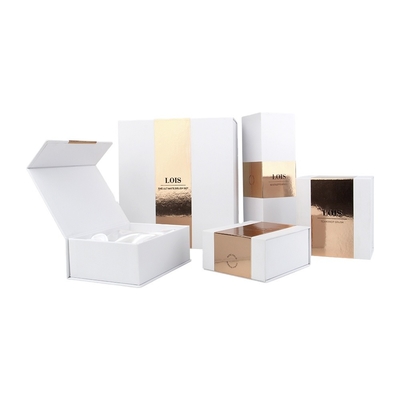 Eco Paper Cardboard Luxury Cosmetic Gift Box White Magnetic With Logo