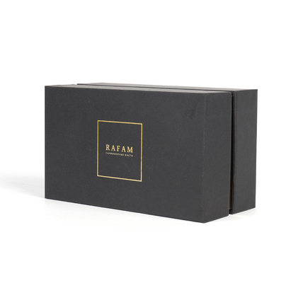 Black Cardboard Perfume PaperLuxury Cosmetic Box Essential Oil Bottle