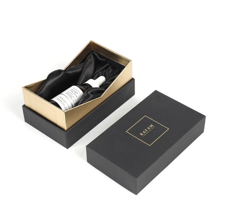 Black Cardboard Perfume PaperLuxury Cosmetic Box Essential Oil Bottle