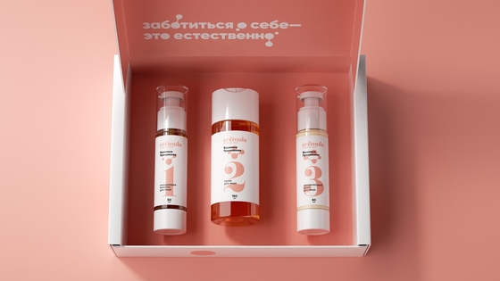 Luxury Pink Girl Cosmetic Gift Paper Packaging Box Set Skin Care