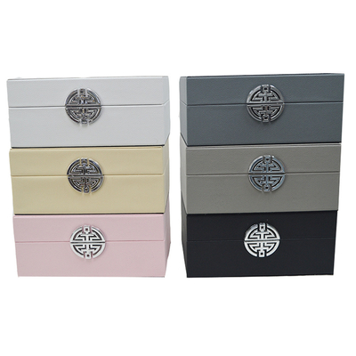 Jewelry High End Leather Gift Box Leather Storage Box Hinged Lid Faux