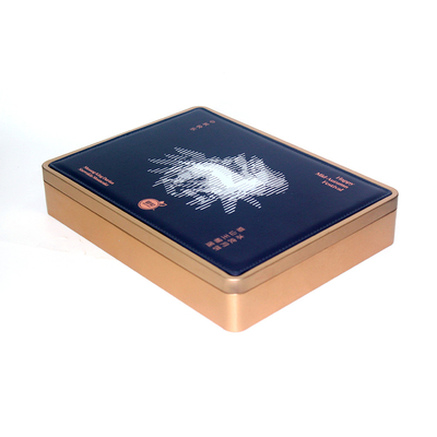Luxury Leather Surface Metal Cans Gift Packaging Box Cookie Food Mooncake