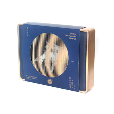 Luxury Leather Surface Metal Cans Gift Packaging Box Cookie Food Mooncake