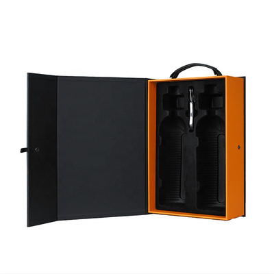 0.30mm Tinplate Leather Wine Box Luxury Champagne Bottle Leather Packaging