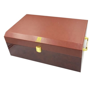 New Design Half Leather Wooden Perfume Gift Box Arabic Market