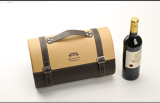 Luxury PU Leather Gift Bottle Packaging bottle Wine Box with Tools