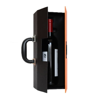 High Quality Custom Logo Mothers Day Christmas Birthday Rectangular Plain PU Leather Wine Bottle Gift Box