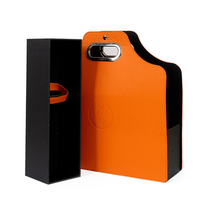Wine 6 Bottle Shipping Gift Art Leather Gift Box Cardboard