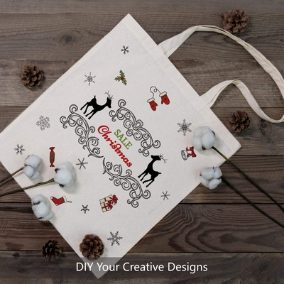 Reusable Grocery Shopping Cloth Bags DIY Advertising Promotion 17.5''x 16.5'' x 5''