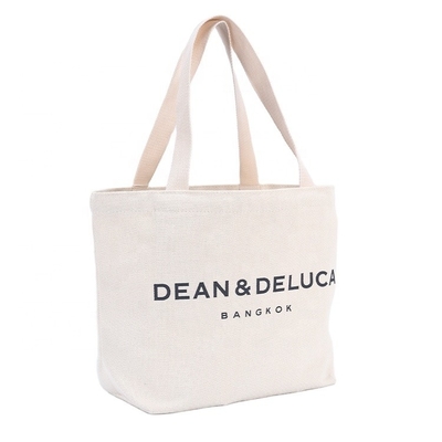 Plain Organic Reusable Shopping Bag Cotton Canvas Tote Bag With Pocket
