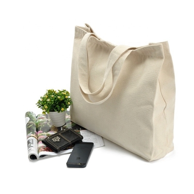 Reusable Blank Canvas Tote Bag Women Foldable Cotton Shopping Bags