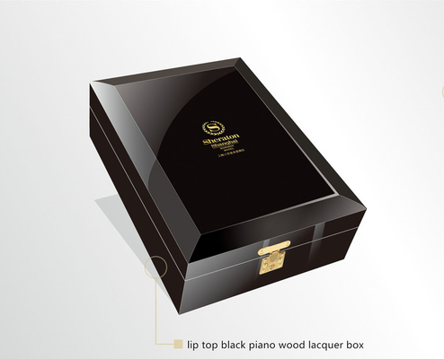 Wood Border Paper Flocking MDF Wooden Wine Glass Box Luxury