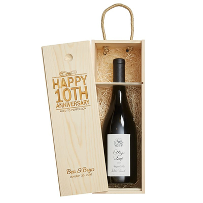 2 Bottle Wooden Wine Box With Lid Crate Storage Unit Christmas Hamper Gift Box