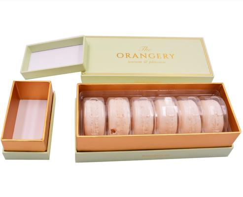Custom Two Pieces Lid And Base Cardboard Macaron Gift Box Luxury