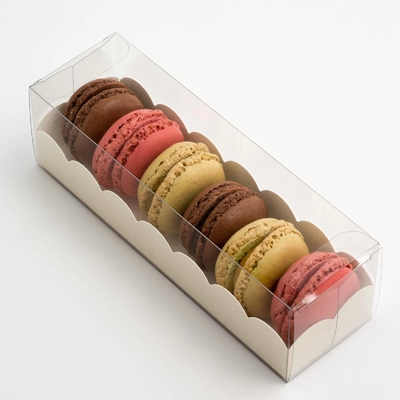 PET Multi Specification Chocolate Biscuit Macaron Cake Gift Box Ivory Board