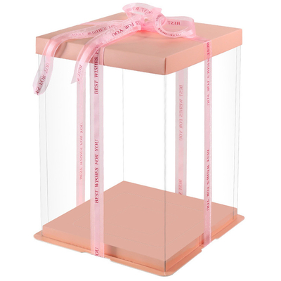 Luxury Custom Cake Box White Clear Square Transparent Birthday Party Gift Box