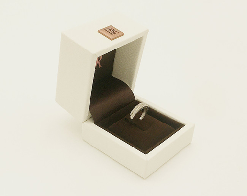 Good price Pure White Exquisite Luxury Ring Jewelry Box Velvet Lining Support Custom Gift Box online