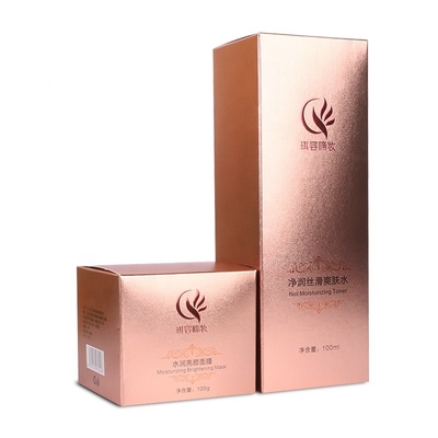 Good price 100ml Skin Care Bottle Luxury Cosmetic Box Rose Gold Paper Packaging online