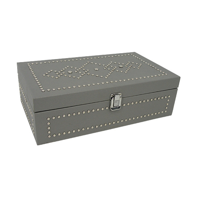 Good price Customized Fashion Classic Wine Tea Chocolate Packaging Box PU Leather Rivet Decoration Wooden Box Gift Box online