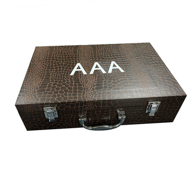 Good price Pu Leather Wine Box 4C UV Lamination Embossing Surface Finishing online