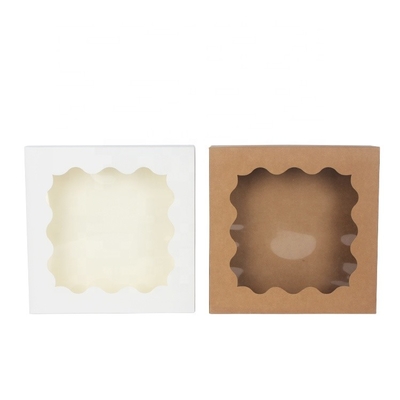 Good price Square Macaron Food Gift Contaienrs Paper Cake Boxes For Pastry With Window online