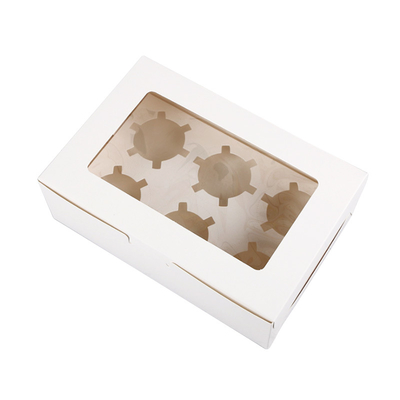 Good price Bakery Custom Cake Box Mini Muffin Cupcake Boxes 6 Holes With Window online